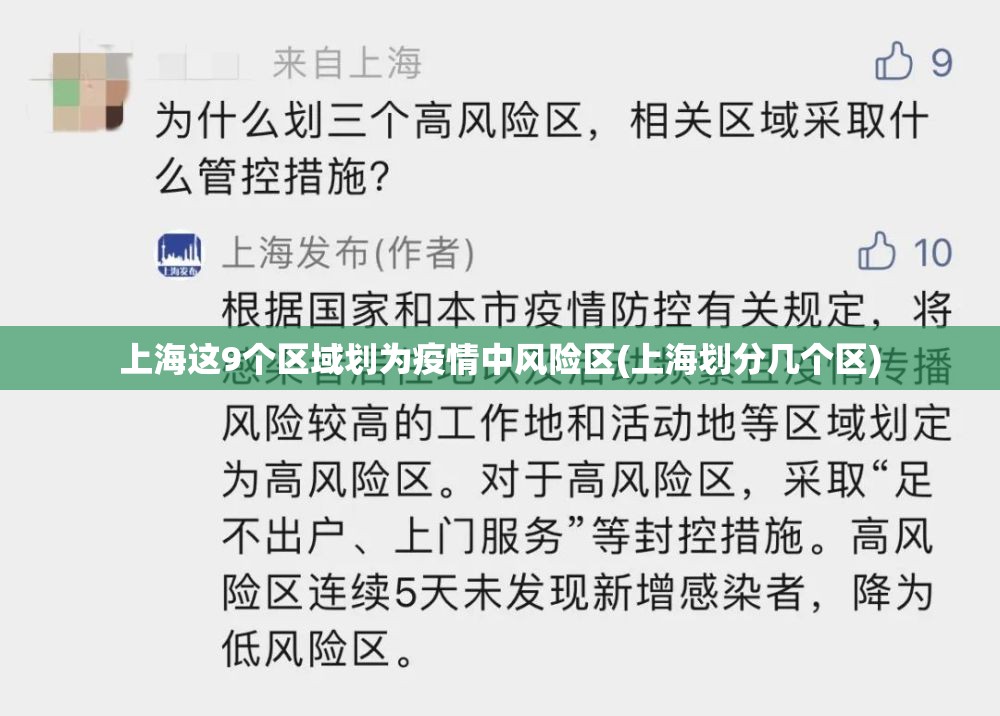 上海这9个区域划为疫情中风险区(上海划分几个区) 上海这9个区域划为疫情中风险区(上海划分几个区)