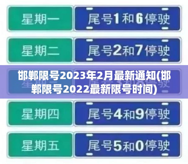 邯郸限号2023年2月最新通知(邯郸限号2022最新限号时间)