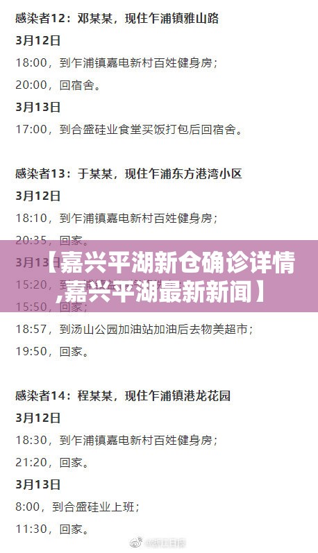 【嘉兴平湖新仓确诊详情,嘉兴平湖最新新闻】