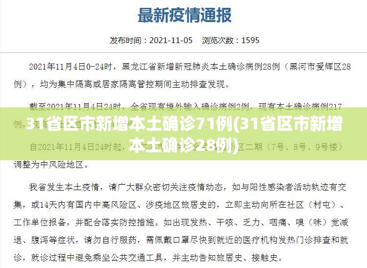 31省区市新增本土确诊71例(31省区市新增本土确诊28例)