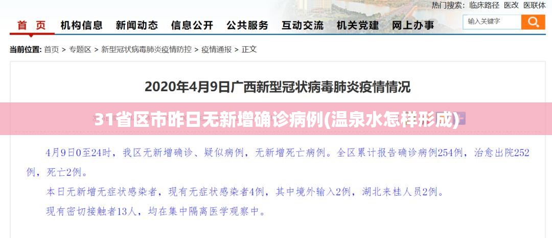 31省区市昨日无新增确诊病例(温泉水怎样形成)