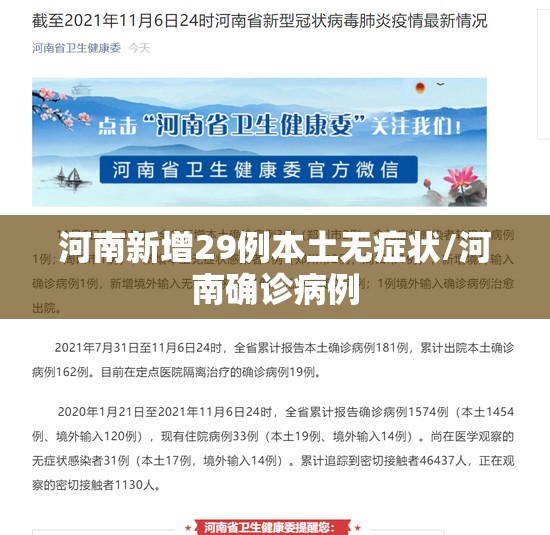 河南新增29例本土无症状/河南确诊病例