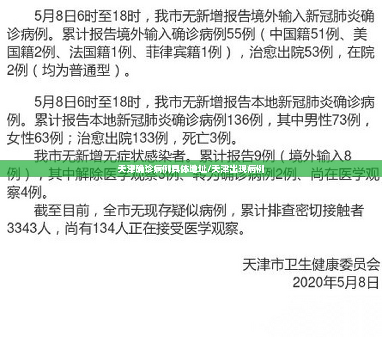 天津确诊病例具体地址/天津出现病例
