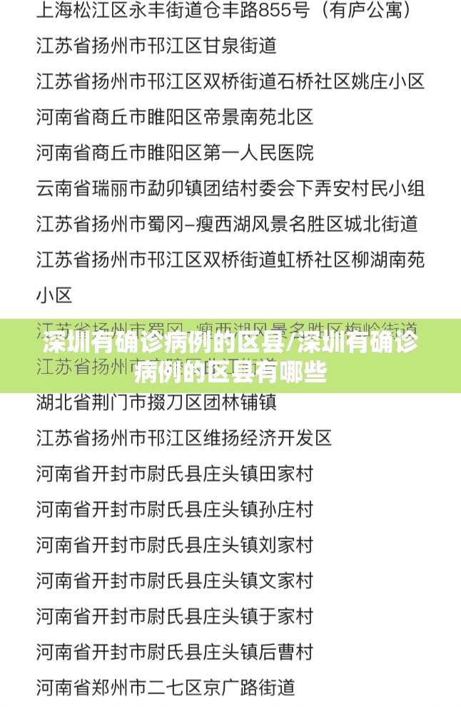深圳有确诊病例的区县/深圳有确诊病例的区县有哪些 深圳有确诊病例的区县/深圳有确诊病例的区县有哪些