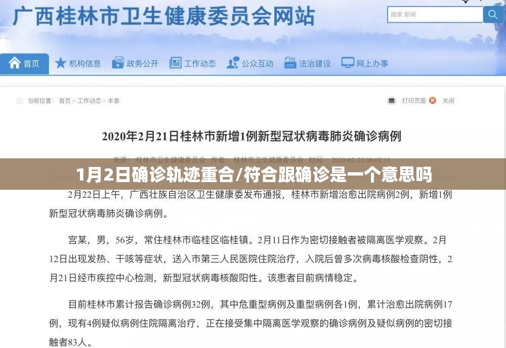 1月2日确诊轨迹重合/符合跟确诊是一个意思吗 1月2日确诊轨迹重合/符合跟确诊是一个意思吗