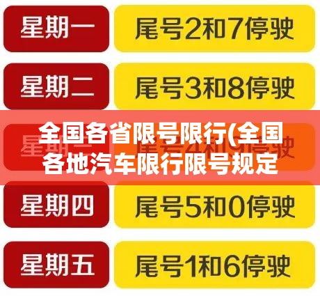 全国各省限号限行(全国各地汽车限行限号规定)