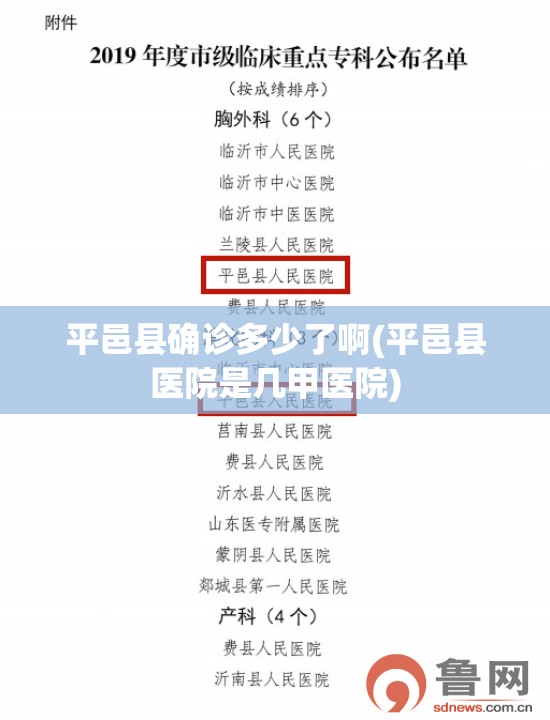 平邑县确诊多少了啊(平邑县医院是几甲医院)