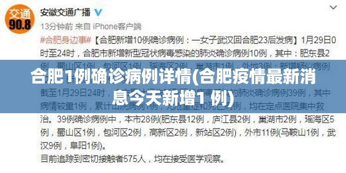 合肥1例确诊病例详情(合肥疫情最新消息今天新增1 例) 合肥1例确诊病例详情(合肥疫情最新消息今天新增1 例)